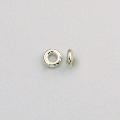 Metalized Plastic Smooth Bead - Ring 06MM SILVER