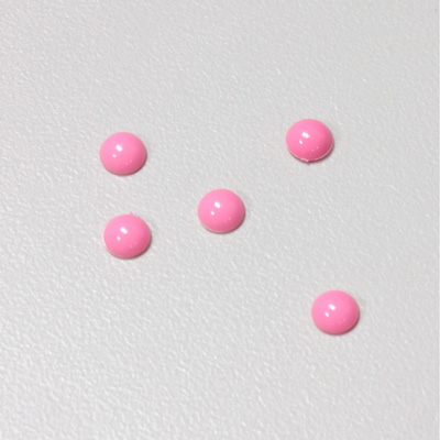 Plastic Flat Back Opaque Cabochon - Round 05MM BRIGHT PINK