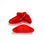 Czech Pressed Glass Bead -Triangle Rondelle 22x8MM RUBY