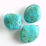 Plastic  Bead - Mixed Color Smooth Baroque Large 3 Part Mixed TURQUOISE MATRIX