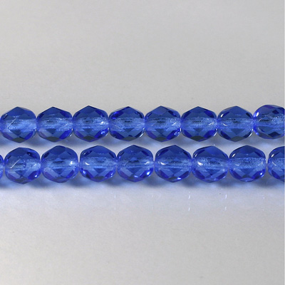 Czech Glass Fire Polish Bead - Round 06MM SAPPHIRE