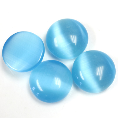 Fiber-Optic Cabochon - Round 15MM CAT'S EYE AQUA