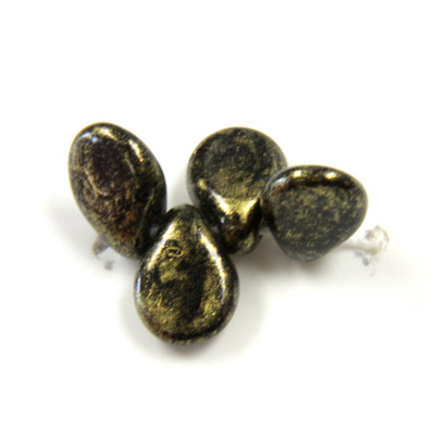 Preciosa Czech Pressed Glass Bead - Pip 5x7MM ANTIQUE GOLD COAT