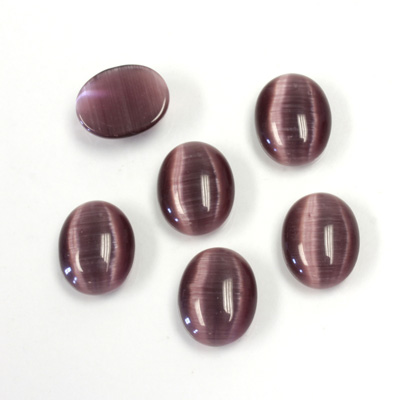 Fiber-Optic Cabochon - Oval 09.5x7.5MM CAT'S EYE PURPLE