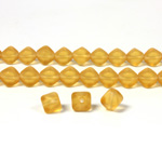 Czech Pressed Glass Bead - Smooth Bicone 06MM MATTE TOPAZ