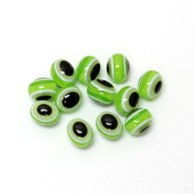 Plastic Eye Bead - Oval 10x8MM  LIGHT GREEN