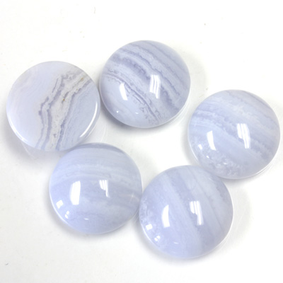 Gemstone Cabochon - Round 14MM BLUE LACE AGATE