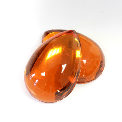 Plastic Flat Back Foiled Cabochon - Pear 25x18MM TOPAZ