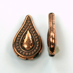 Metalized Plastic Engraved Bead - Teardrop 26x18MM ANT COPPER