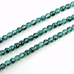 Czech Pressed Glass Bead - Smooth Round 04MM SPECKLE COATED TEAL 64579