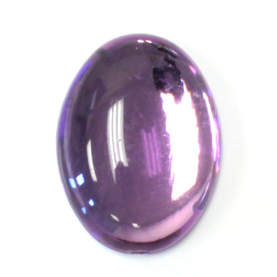 Plastic Flat Back Foiled Cabochon - Oval 40x30MM LT AMETHYST