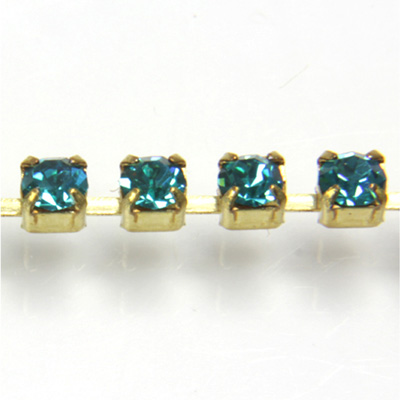 Preciosa Crystal Rhinestone Cup Chain - SS18 BLUE ZIRCON-RAW