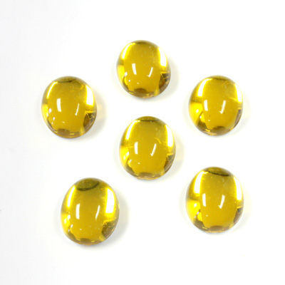 Plastic Flat Back Foiled Cabochon - Oval 10x8MM JONQUIL