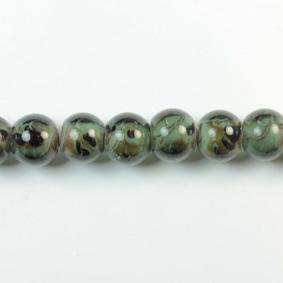 Glass Lampwork Bead - Smooth Round 10MM QUARTZ AGATE GREY