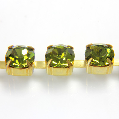 Preciosa Crystal Rhinestone Cup Chain - SS29 OLIVINE-RAW