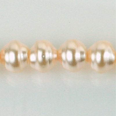 Czech Glass Pearl Bead - Snail Shell 10MM LT ROSE 70424