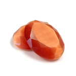 Fiber-Optic Flat Back Stone with Faceted Top and Table - Oval 25x18MM CAT'S EYE COPPER