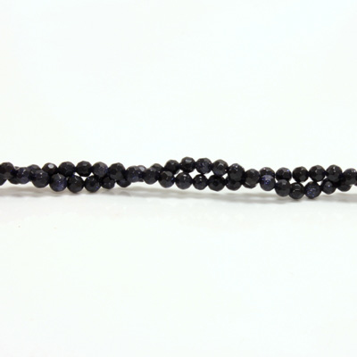 Man-made Bead - Faceted Round 03MM BLUE GOLDSTONE