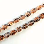 Czech Pressed Glass Bead - Flat Oval 08x6MM SPECKLE TAUPE 64189