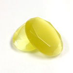 Fiber-Optic Flat Back Stone with Faceted Top and Table - Oval 25x18MM CAT'S EYE YELLOW