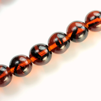 Czech Pressed Glass Bead - Smooth Round 12MM TORTOISE