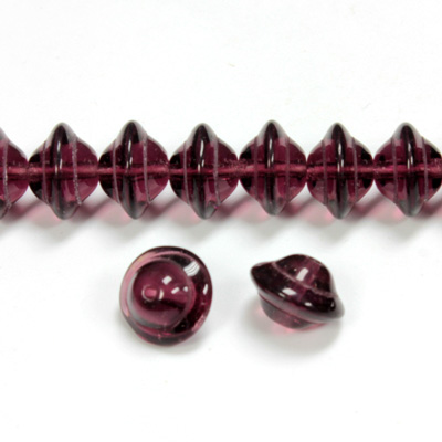 Czech Pressed Glass Bead- Saturn 08x10MM AMETHYST