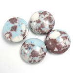 Synthetic Cabochon - Round 15MM Matrix SX07 BROWN-TURQUOISE