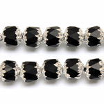 Czech Glass Fire Polished Bead - Cathedral 08MM MATTE JET SILVER