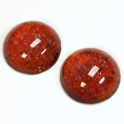 Glass Medium Dome Lampwork Cabochon - Round 20MM GOLD FLECK TOPAZ (05051)