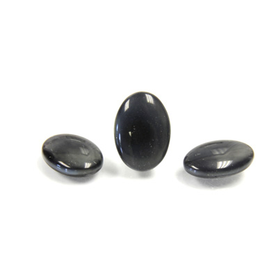 Glass Low Dome Buff Top Cabochon - Oval 14x10MM SPINEL GREY