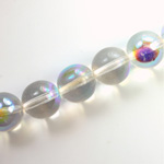 Czech Pressed Glass Bead - Smooth Round 12MM CRYSTAL AB