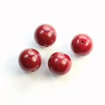 Czech Pressed Glass Bead - Smooth Round 12MM CHERRY RED