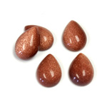Man-made Cabochon - Pear 14x10MM BROWN GOLDSTONE