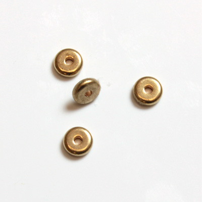 Brass Machine Made Bead - Smooth Spacer 04MM RAW BRASS