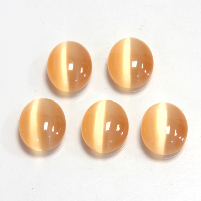 Fiber-Optic Cabochon - Oval 12x10MM CAT'S EYE PEACH