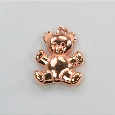 Metalized Plastic Pendant- Teddy Bear 20x16MM COPPER