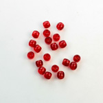 Czech Pressed Glass Large Hole Bead - Round 04MM RUBY