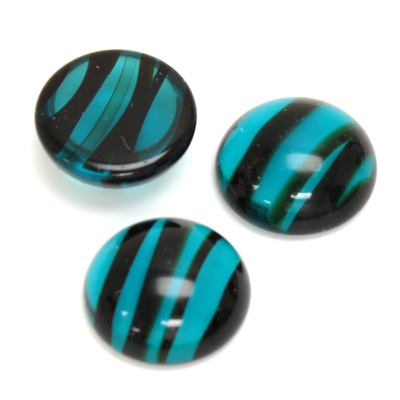 Glass Medium Dome Cabochon - Round 18MM BLUE TORTOISE