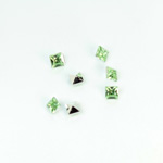 Plastic Point Back Foiled Stone - Square 04x4MM PERIDOT