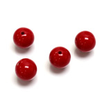 Plastic Bead - Opaque Color Smooth Round 10MM RED
