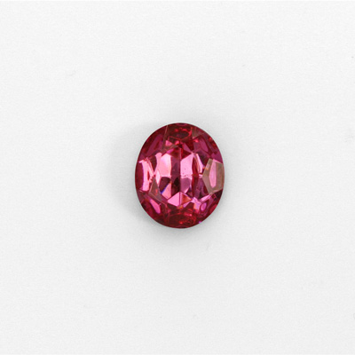 Glass Point Back Foiled Tin Table Cut (TTC) Stone - Oval 12x10MM ROSE