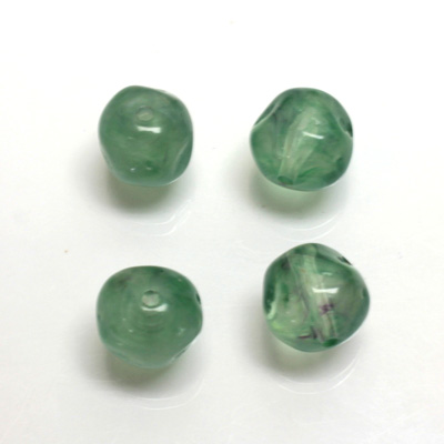 Plastic  Bead - Mixed Color Smooth Baroque 11MM LIGHT GREEN SILK