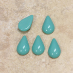 Glass Medium Dome Cabochon - Pear 13x8MM TURQUOISE