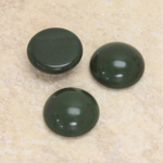 Glass Medium Dome Opaque Cabochon - Round 15MM FOREST GREEN