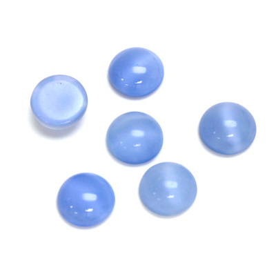 Glass Medium Dome Cabochon - Round 09MM MOONSTONE BLUE