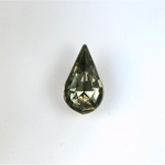 Glass Point Back Foiled Tin Table Cut (TTC) Stone - Pear 13x7.8MM BLACK DIAMOND