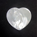 Shell Flat Back Cabochon - Heart 35MM WHITE MOP