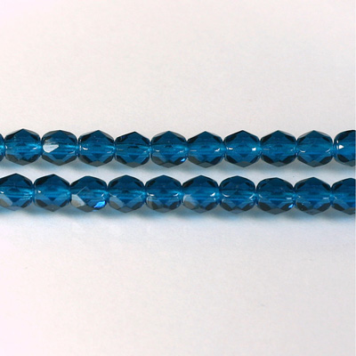 Czech Glass Fire Polish Bead - Round 05MM CAPRI BLUE