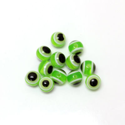 Plastic Eye Bead - Round 08MM LIGHT GREEN