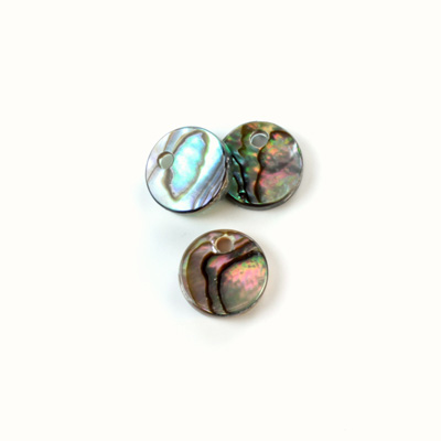 Shell Pendant - Smooth Flat Round 11MM ABALONE